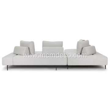 Divan Wisp Gray Fabric Sectional Sofa